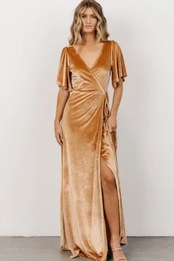 Shop Meghan Velvet Wrap Maxi Dress | maxi dresses | WEDDING SUITE