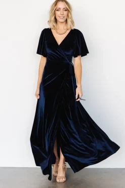Shop Meghan Velvet Wrap Maxi Dress | maxi dresses | WEDDING SUITE