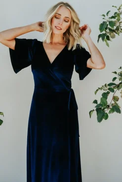 Shop Meghan Velvet Wrap Maxi Dress | maxi dresses | WEDDING SUITE