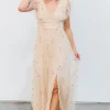 Fashion Nova Shimmer Maxi Dress | tulle styles