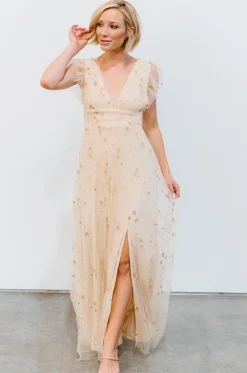 Fashion Nova Shimmer Maxi Dress | tulle styles
