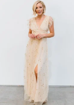 Fashion Nova Shimmer Maxi Dress | tulle styles