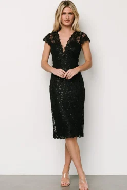 Online Oriana Embossed Shimmer Midi Dress | embellished + sequined