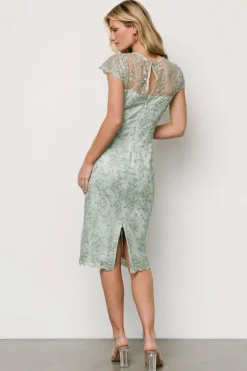 Hot Oriana Embossed Shimmer Midi Dress | embellished + sequined