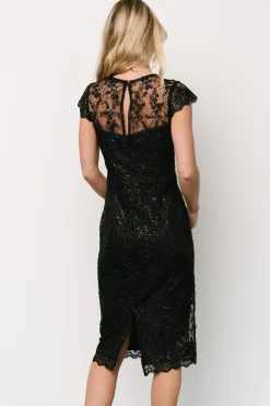 Online Oriana Embossed Shimmer Midi Dress | embellished + sequined