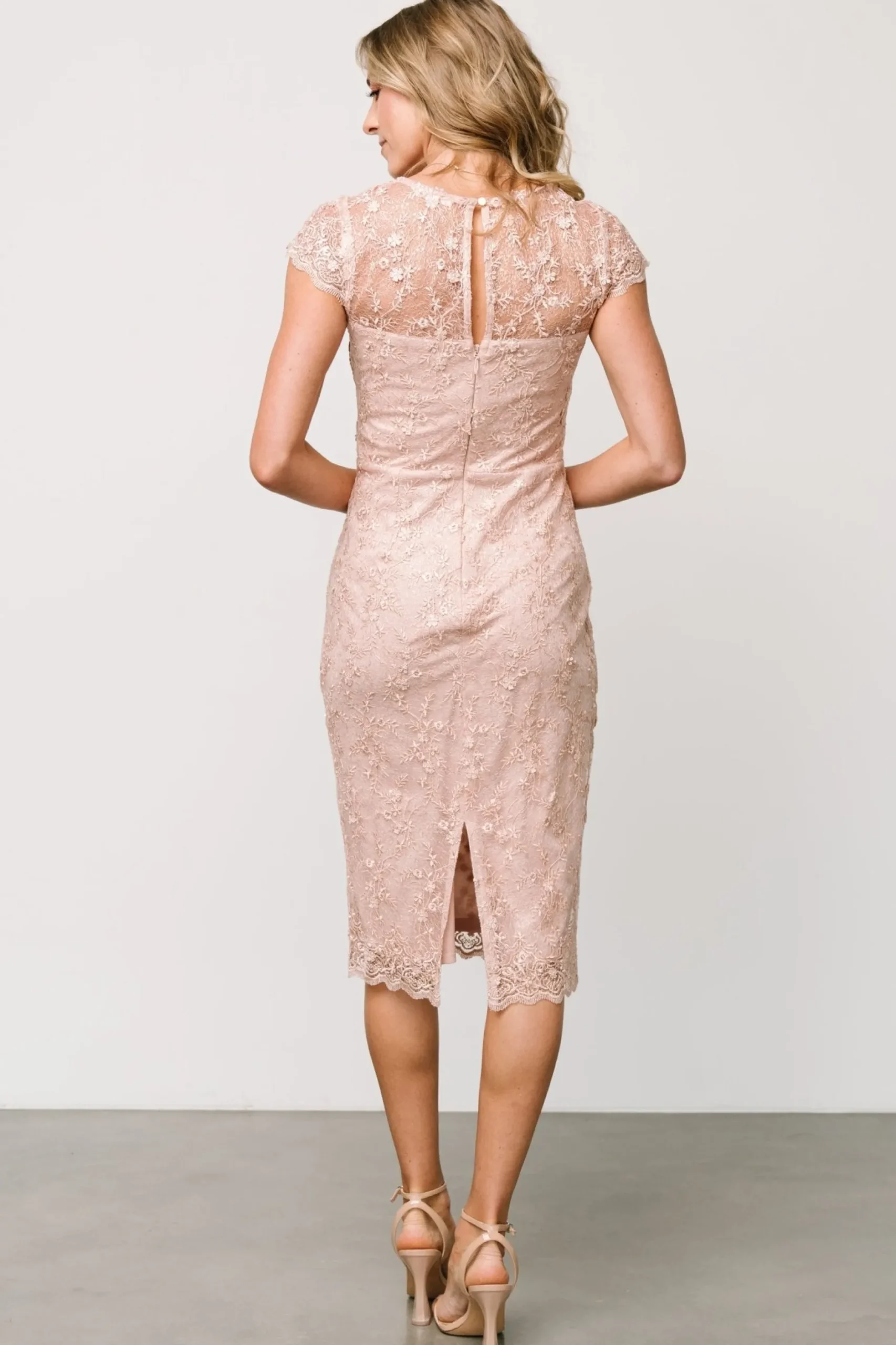 Store Oriana Embossed Shimmer Midi Dress | embellished + sequined