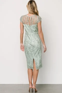 Hot Oriana Embossed Shimmer Midi Dress | embellished + sequined