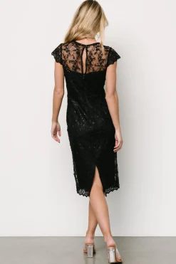 Online Oriana Embossed Shimmer Midi Dress | embellished + sequined