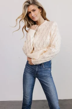 Cheap Perle Eyelet Scallop Sweater | COMING SOON