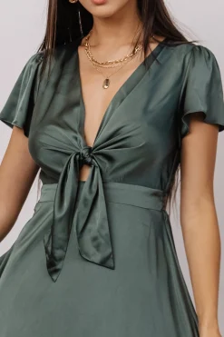 Hot Poppy Satin Midi Dress | SALE