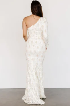 Store Porscha One Shoulder Gown | embellished + sequined