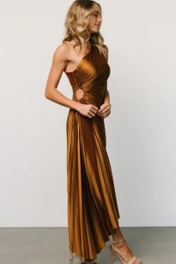 Cheap Presley One Shoulder Pleated Dress | maxi dresses | midi dresses