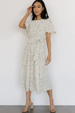 Clearance Prim Pleated Dress | midi dresses