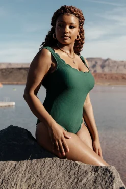 Hot Sunshine Scalloped One Piece | one piece