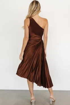 Hot Tasia One Shoulder Pleated Dress | midi dresses