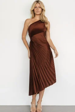 Hot Tasia One Shoulder Pleated Dress | midi dresses