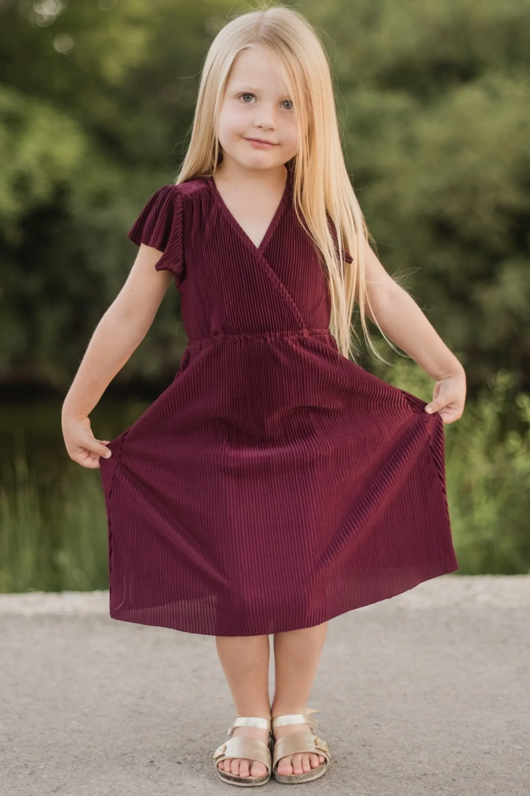 Discount Toddler Athena Pleated Midi Dress | flower girl