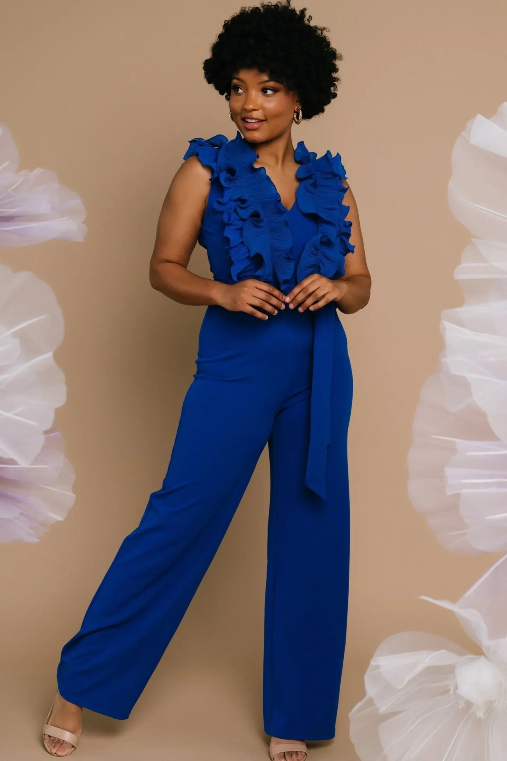 Store Tyra Ruffle Tank Jumpsuit | JUMPSUITS + ROMPERS