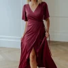 Discount Vara Satin Maxi Wrap Dress | maxi dresses | WEDDING SUITE