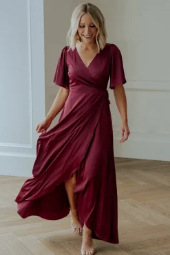 Discount Vara Satin Maxi Wrap Dress | maxi dresses | WEDDING SUITE