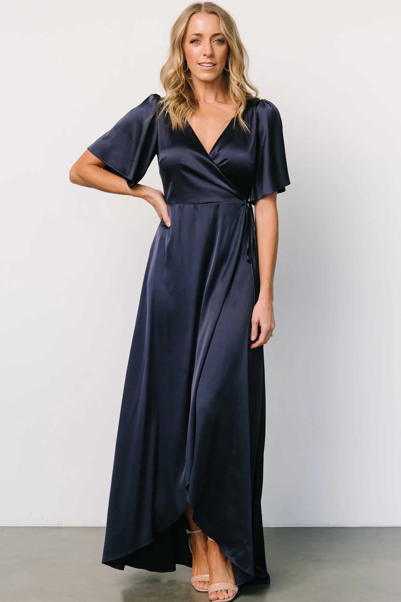 Best Vara Satin Maxi Wrap Dress | maxi dresses | WEDDING SUITE