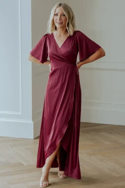 Discount Vara Satin Maxi Wrap Dress | maxi dresses | WEDDING SUITE