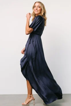 Best Vara Satin Maxi Wrap Dress | maxi dresses | WEDDING SUITE