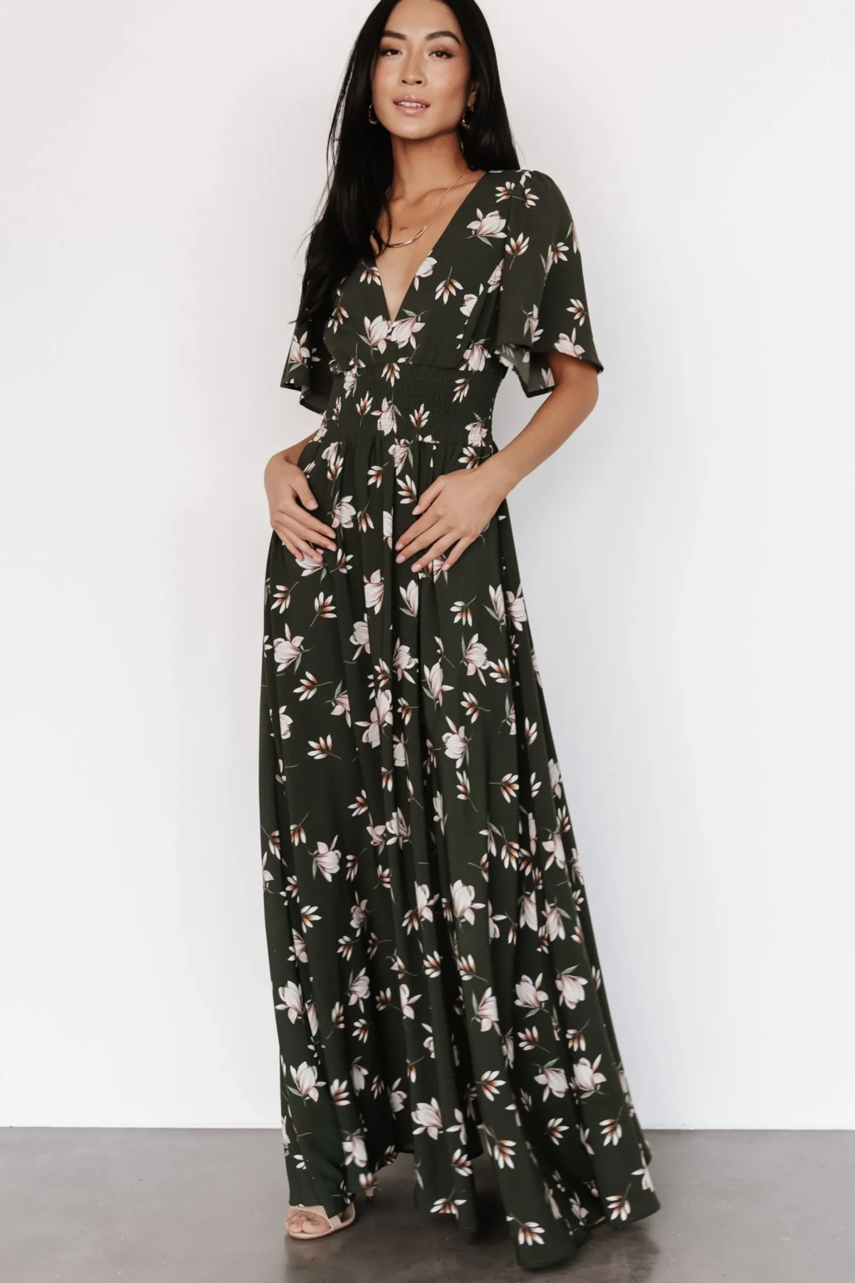 Clearance Verona Smocked Maxi Dress | WINTER ESSENTIALS