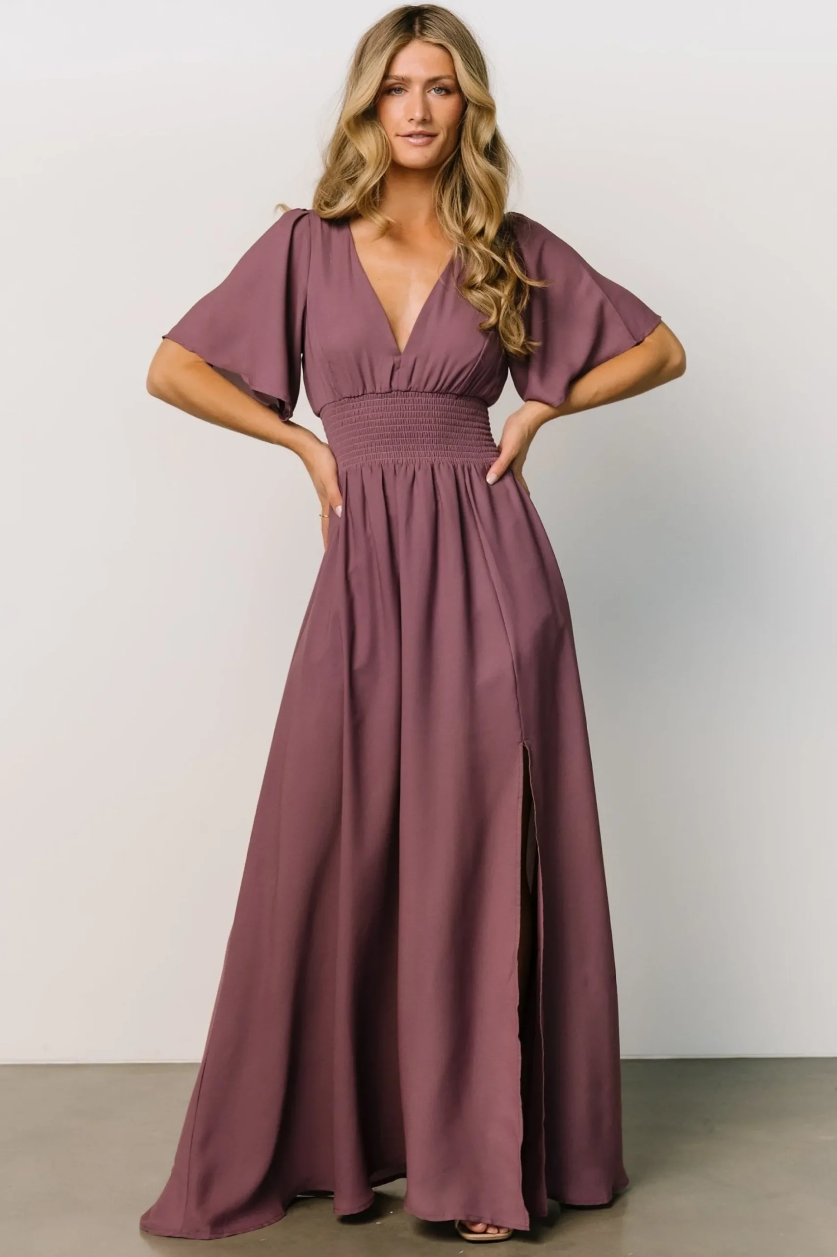 Cheap Verona Smocked Maxi Dress | WINTER ESSENTIALS