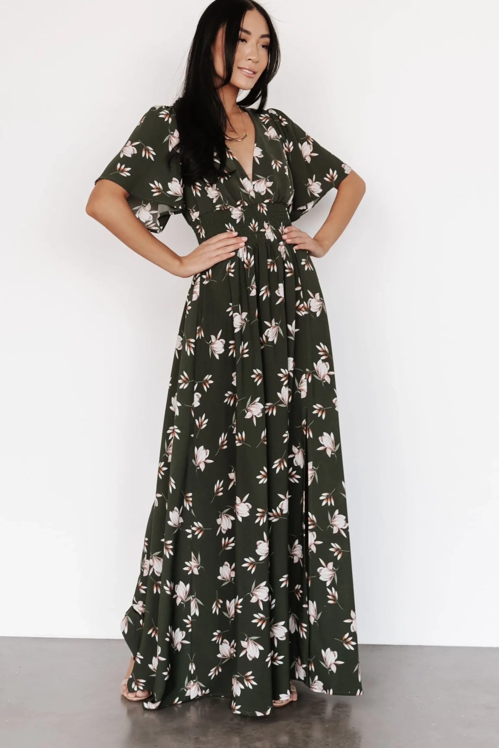 Clearance Verona Smocked Maxi Dress | WINTER ESSENTIALS