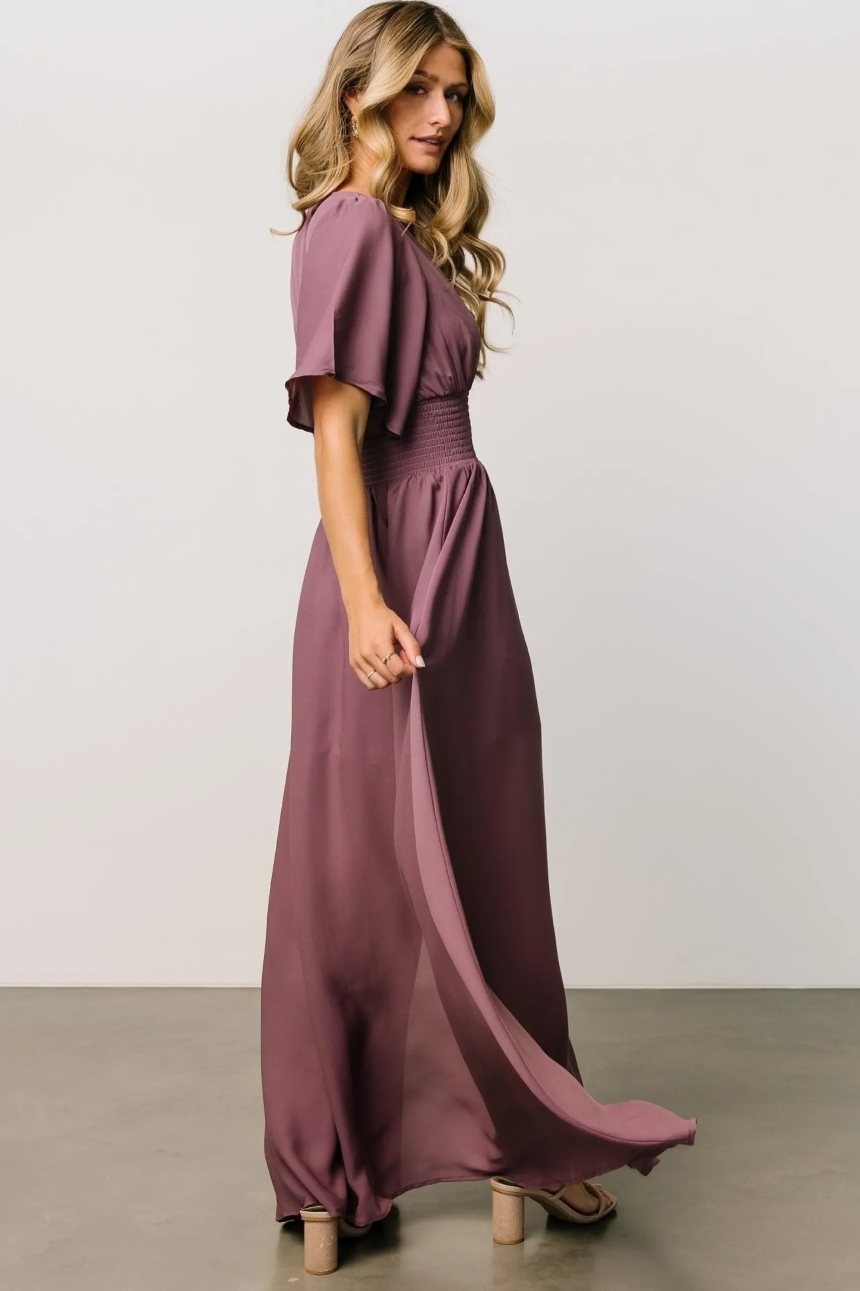 Cheap Verona Smocked Maxi Dress | WINTER ESSENTIALS