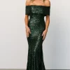 Online Yvonne Off Shoulder Sequin Gown | embellished + sequined