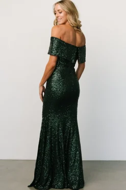 Online Yvonne Off Shoulder Sequin Gown | embellished + sequined